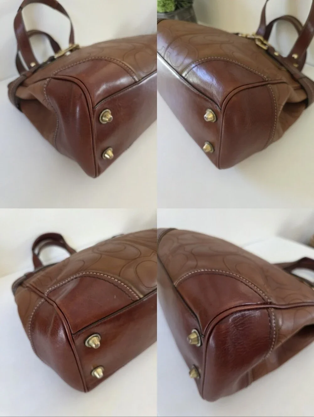 Vintage Hamptons Legacy Horsebit Tote & Wallet Set Cognac Embossed Leather Y2K - Picture 16 of 16